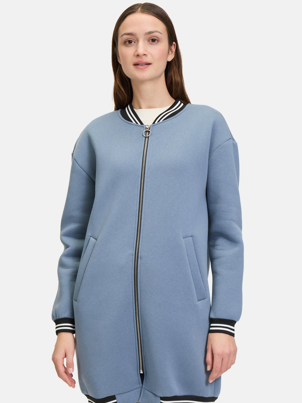 Amber & June Sweatmantel Damen Baumwolle blau, 42