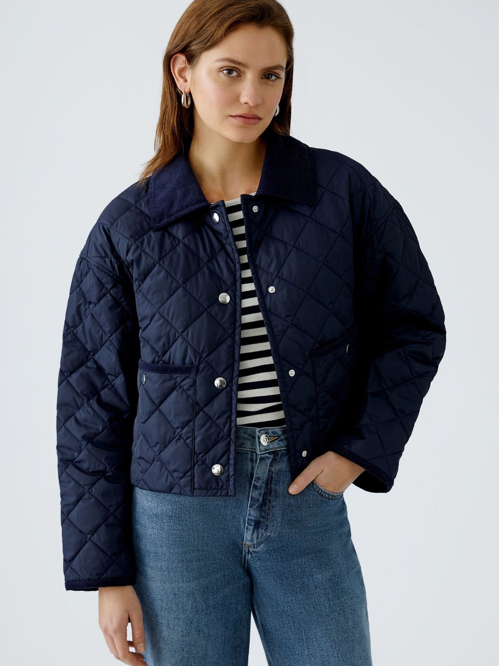 Oui Outdoorjacke Damen Polyamid blau, 38