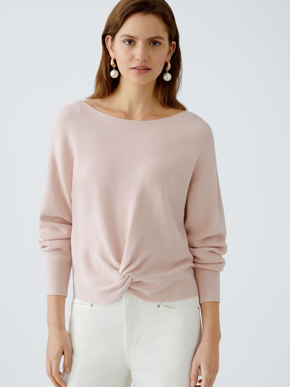 Oui Pullover Damen Viskose rosa, 42