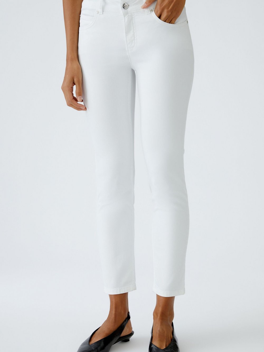 Thumbnail - Oui Jeggings Damen Baumwolle weiß, 44