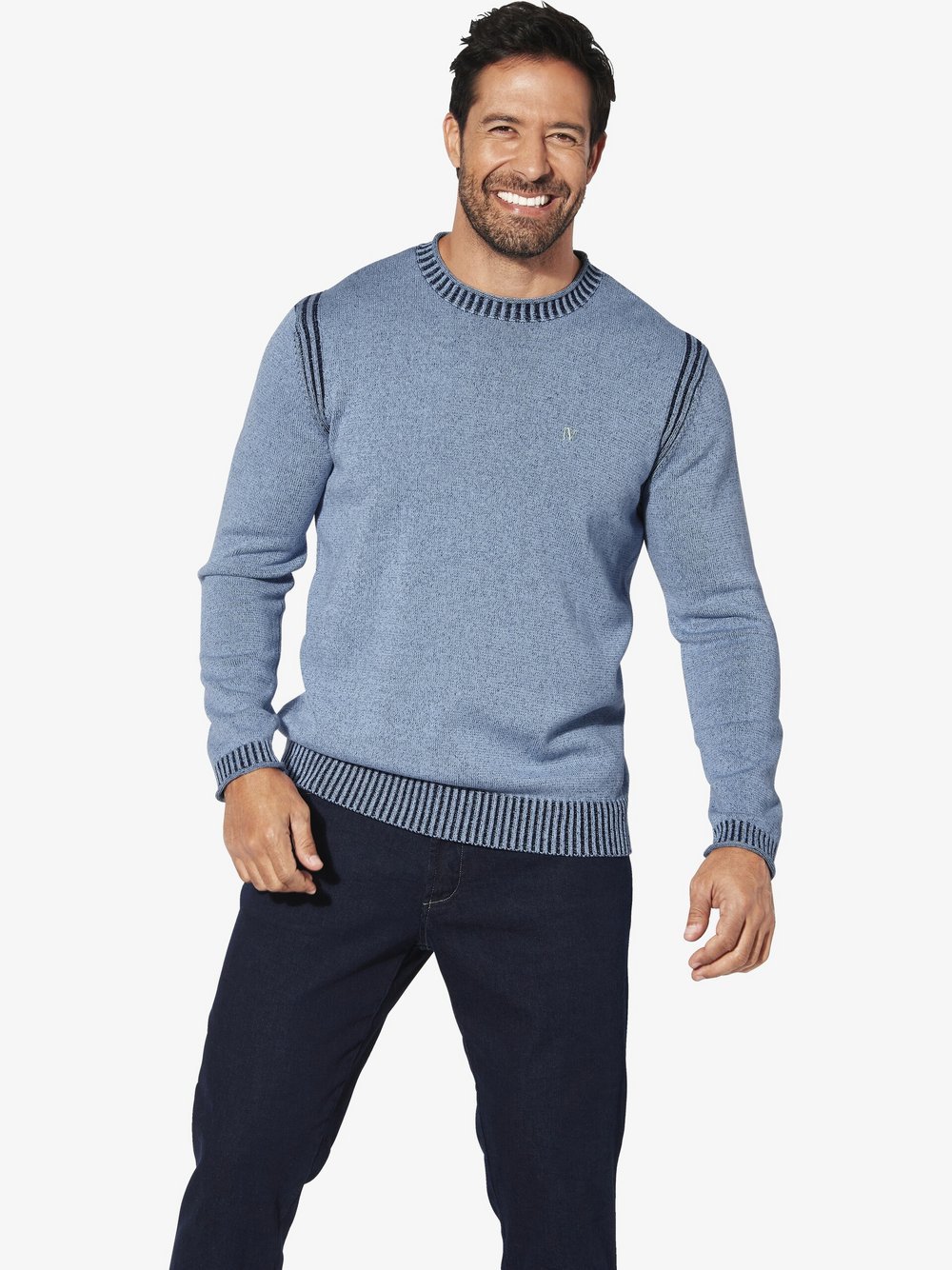 Jan Vanderstorm Pullover Herren Baumwolle blau, 6XL