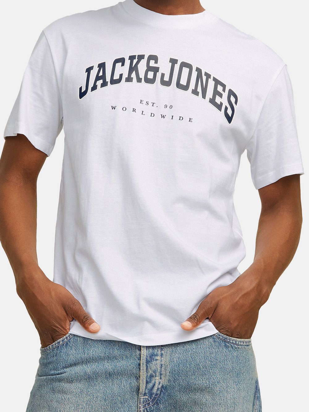 Jack & Jones T-Shirt Herren Baumwolle blau gemustert, XXL