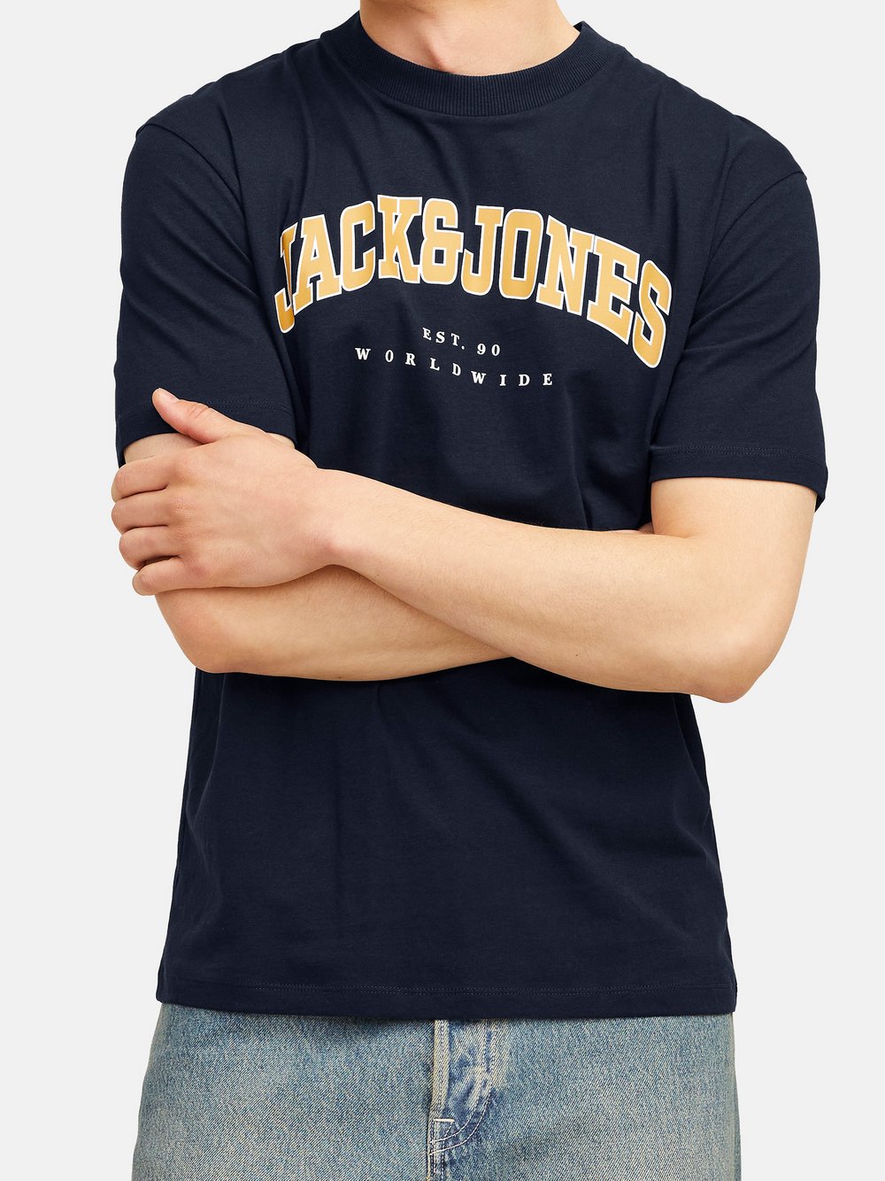 Jack & Jones T-Shirt Herren Baumwolle blau gemustert, S