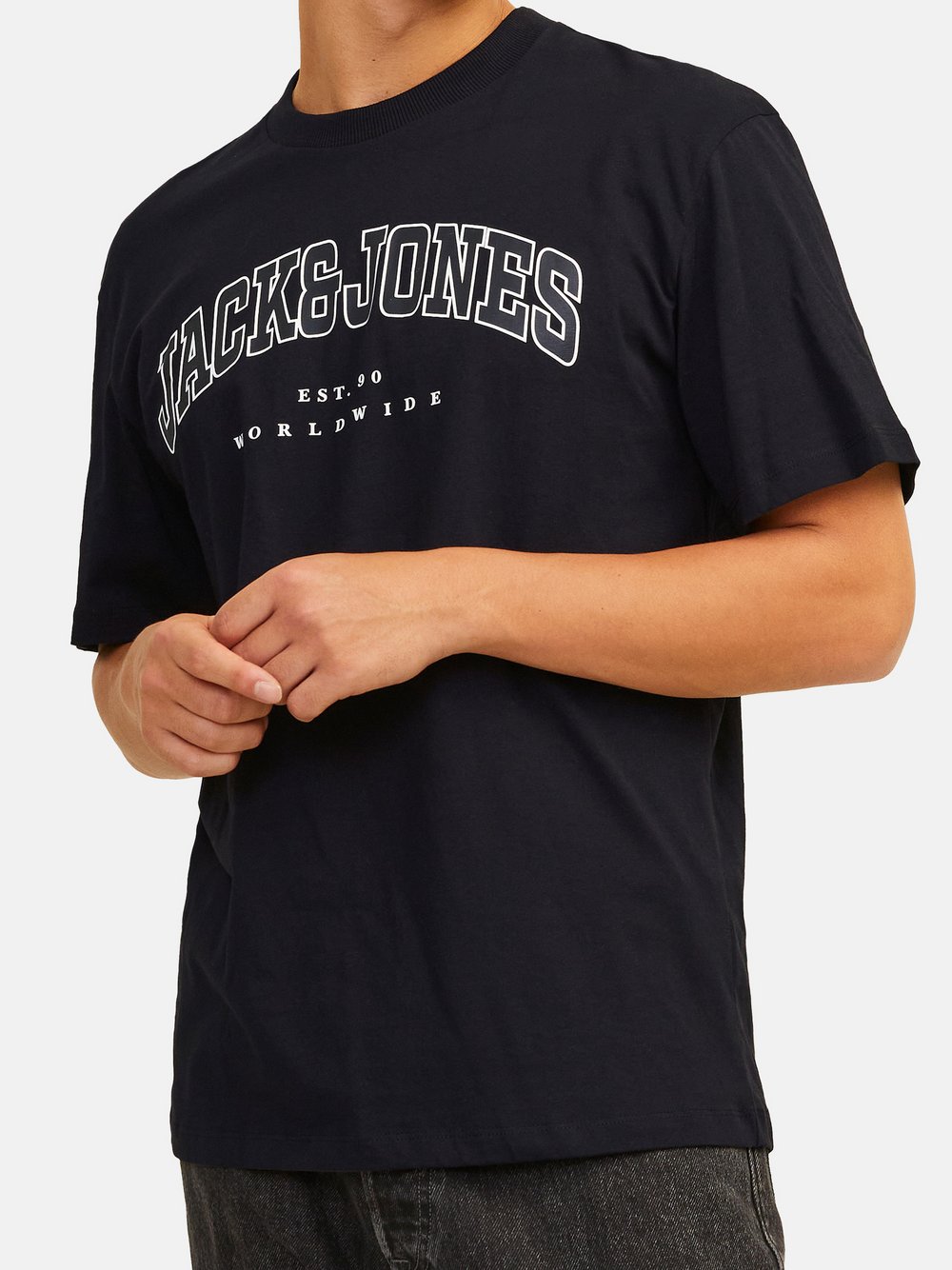 Jack & Jones T-Shirt Herren Baumwolle blau gemustert, S