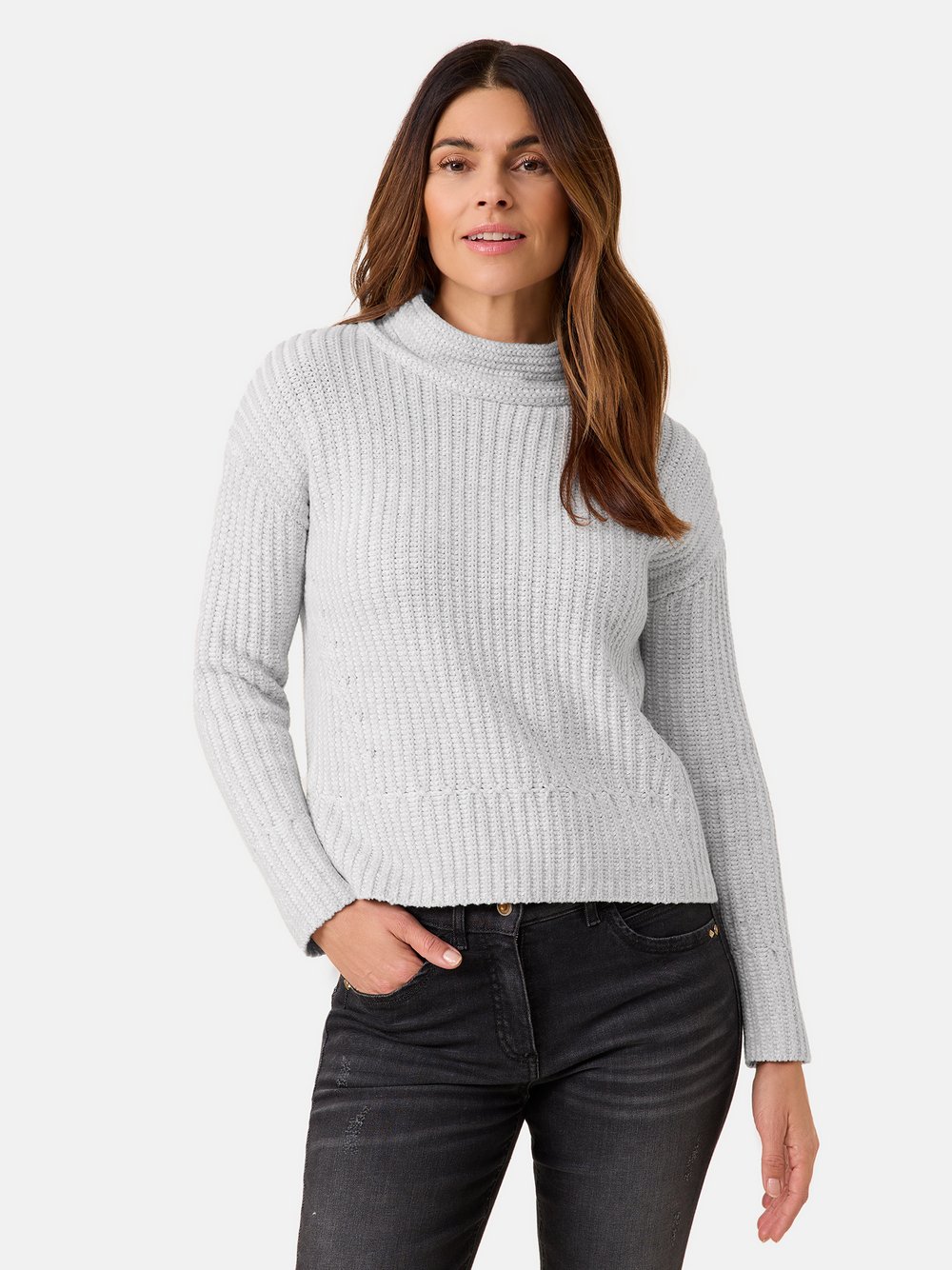 Gerry Weber Pullover Damen Baumwolle grau, 34