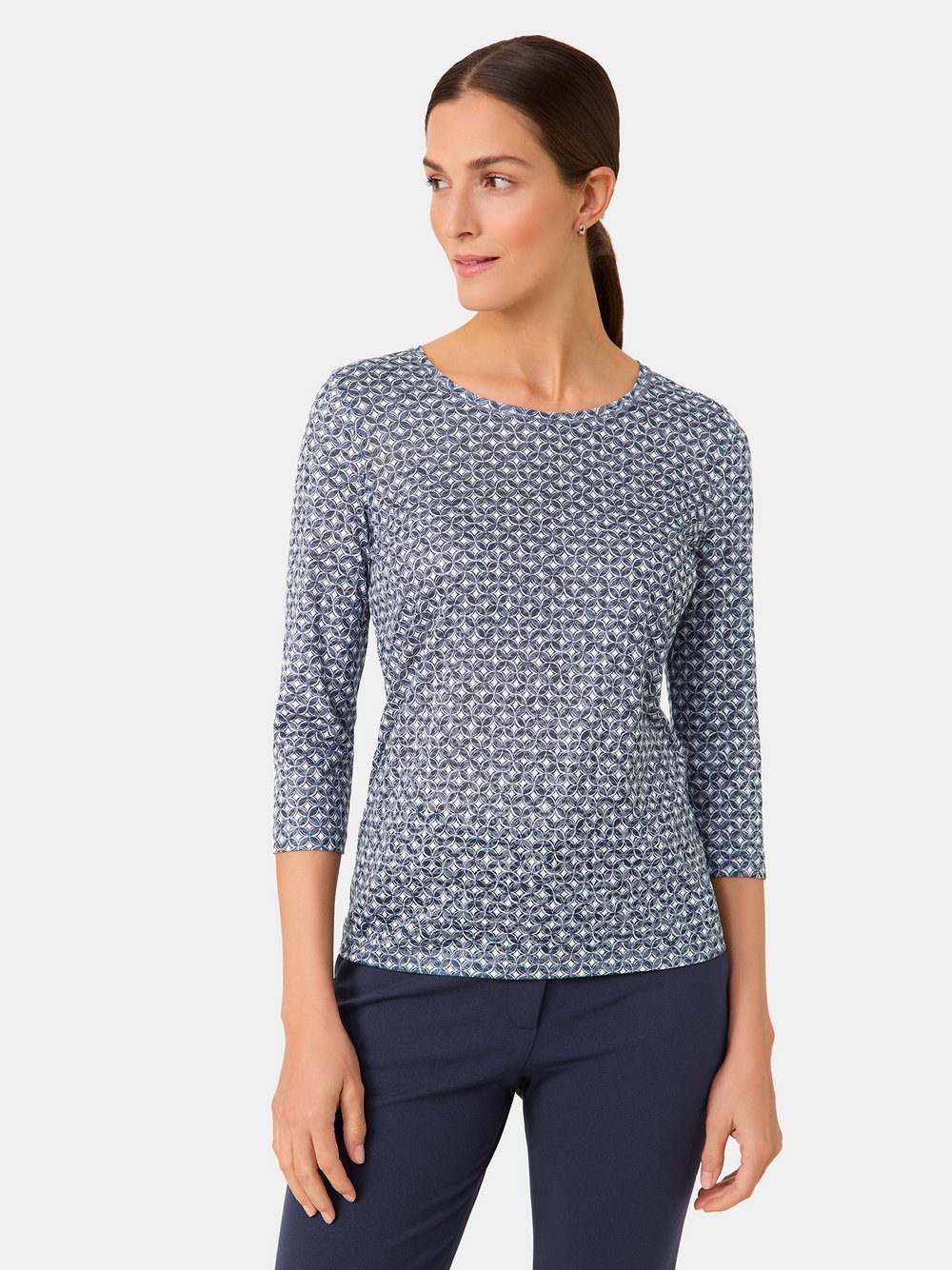 Gerry Weber 3/4 Arm Shirt Damen blau gemustert, 46