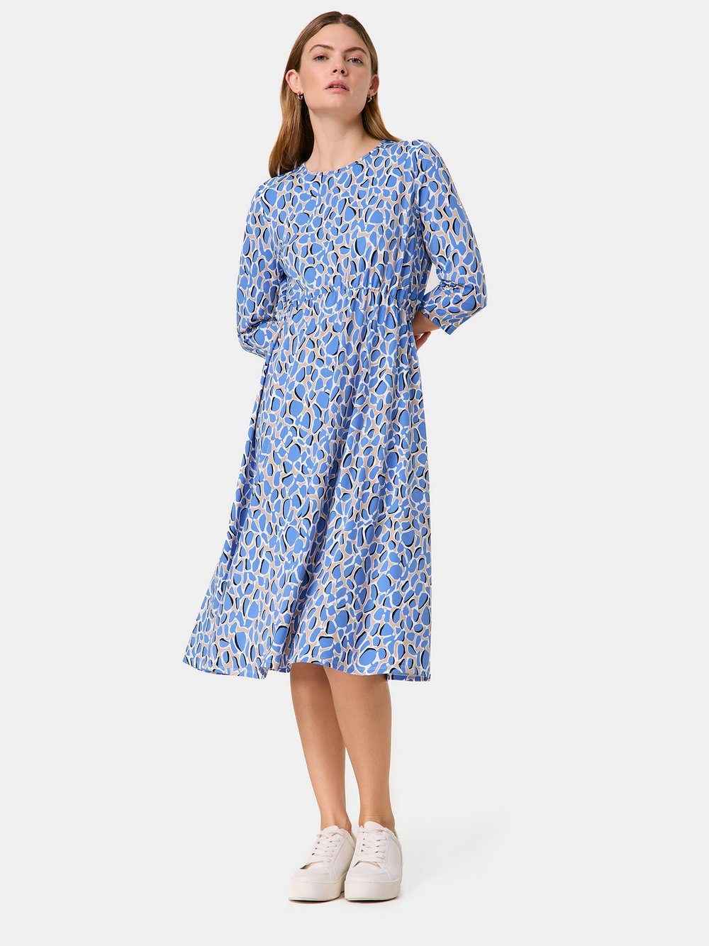 Taifun Shirtkleid Damen blau gemustert, 46