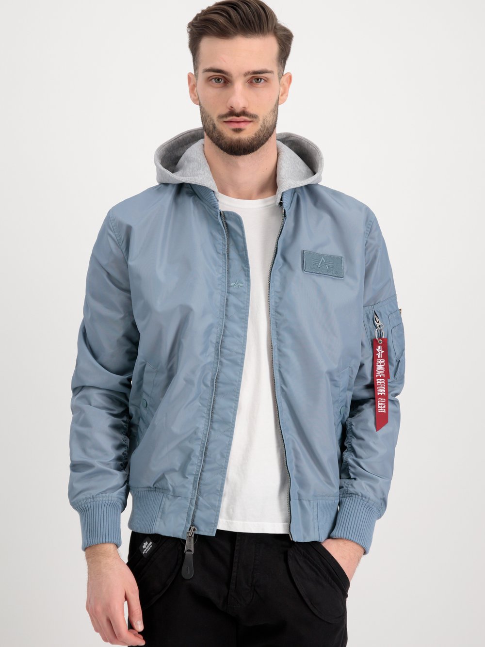 Alpha Industries Bomberjacke Herren Polyamid blau, L