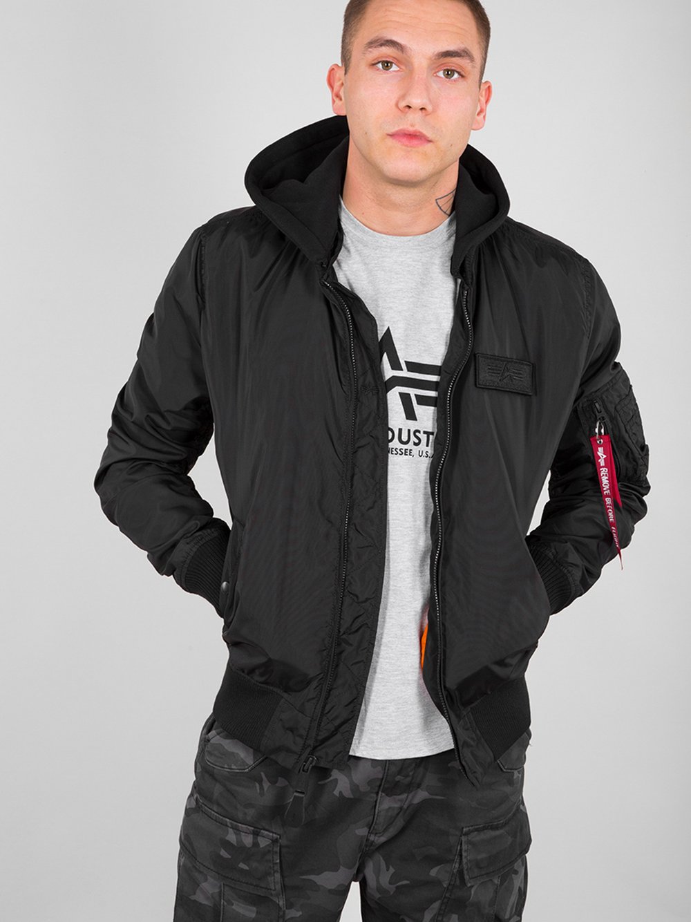 Alpha Industries Bomberjacke Herren Polyamid schwarz, XXL
