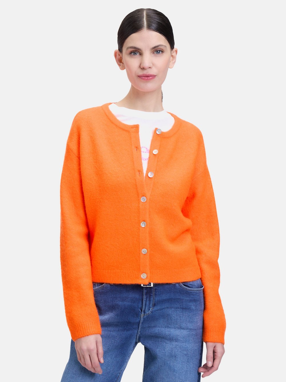 Cartoon Strick-Cardigan Damen orange, 34