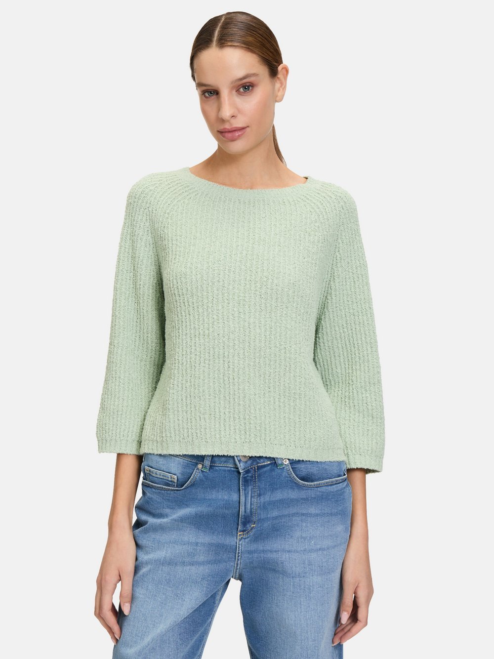 Cartoon Strickpullover Damen Baumwolle grün, 34