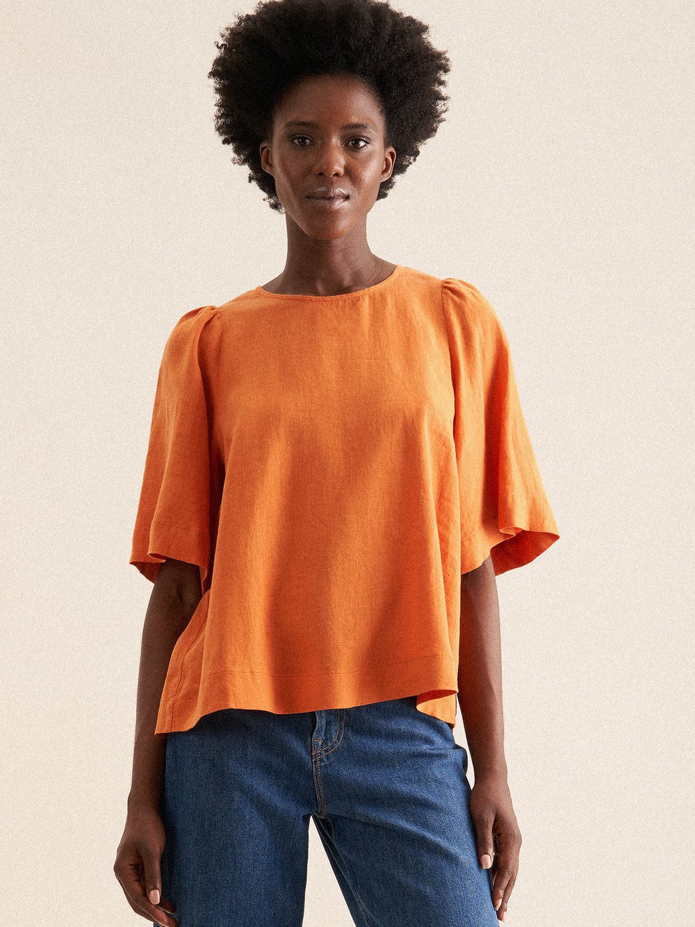 Thumbnail - Seidensticker Shirtbluse Damen Leinen orange, 34