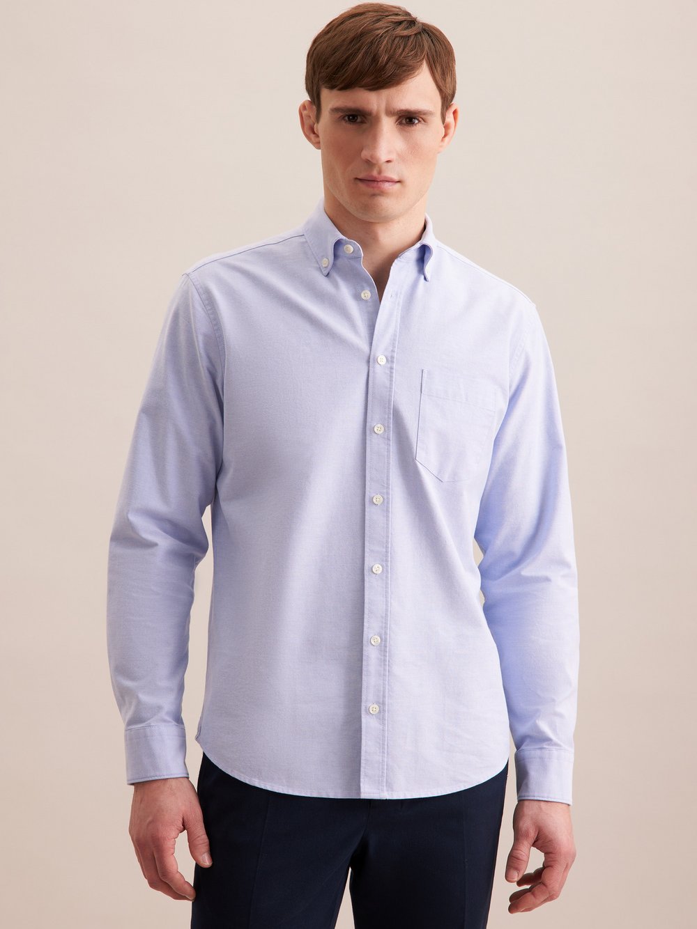 Seidensticker Casual Hemd Herren Regular Fit Baumwolle blau, 44