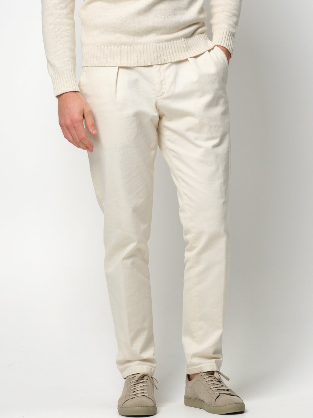 Profuomo Chino Herren Baumwolle weiß, 48