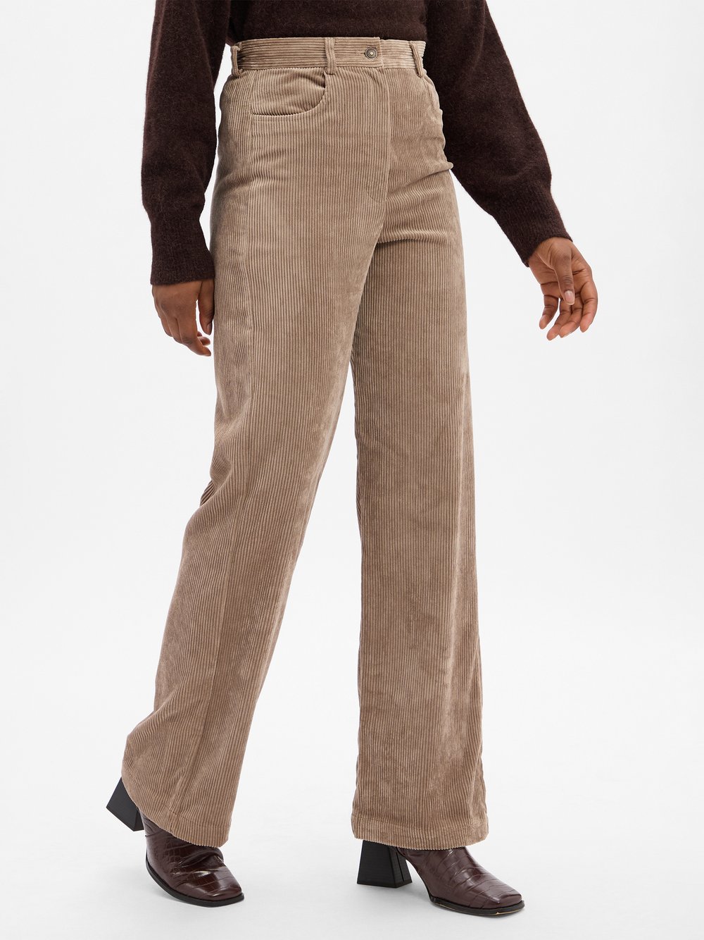 Marie Lund Cordhose Damen beige strukturiert, 40