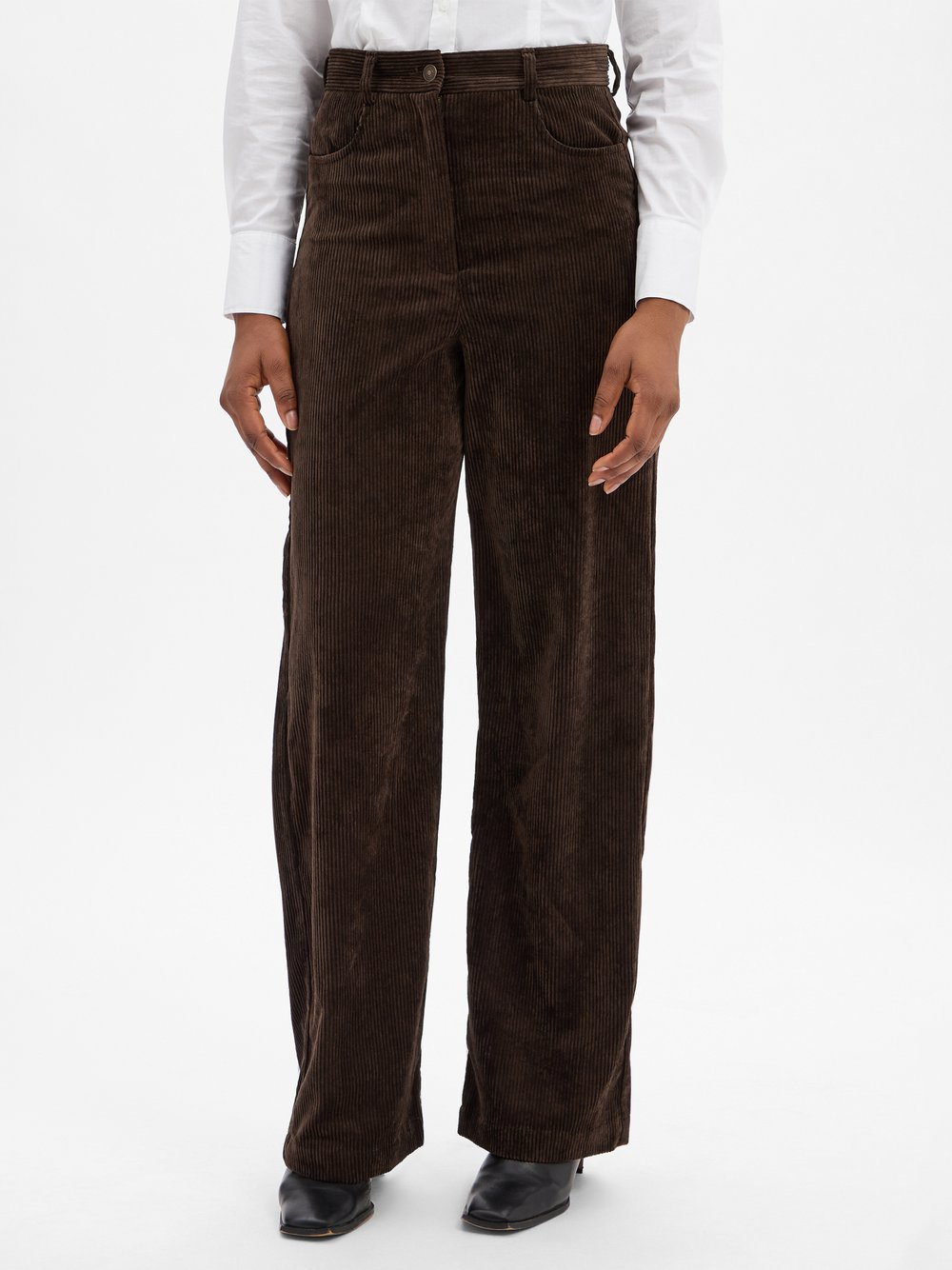 Marie Lund Cordhose Damen braun strukturiert, 36
