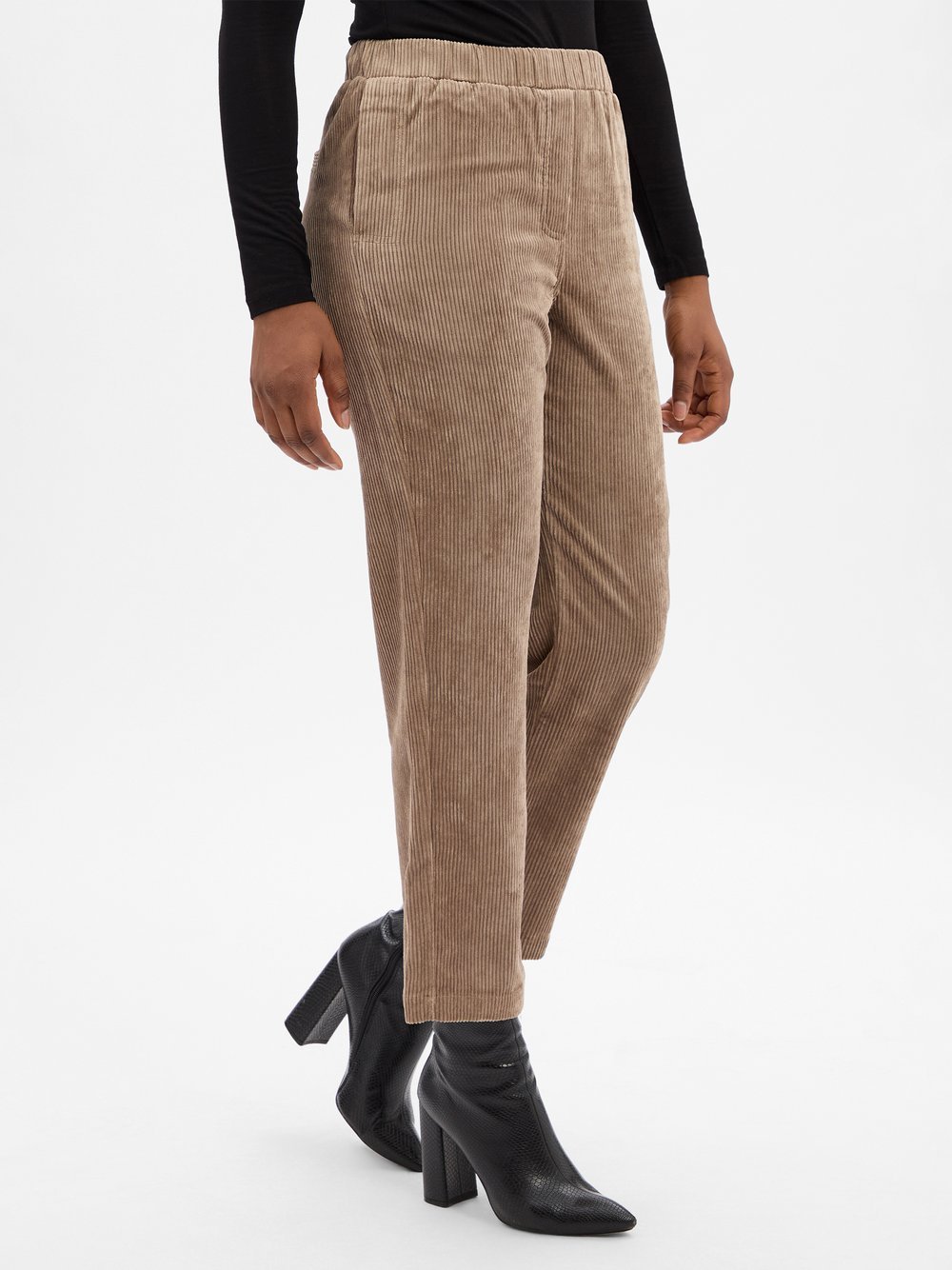 Marie Lund Cordhose Damen braun strukturiert, 36