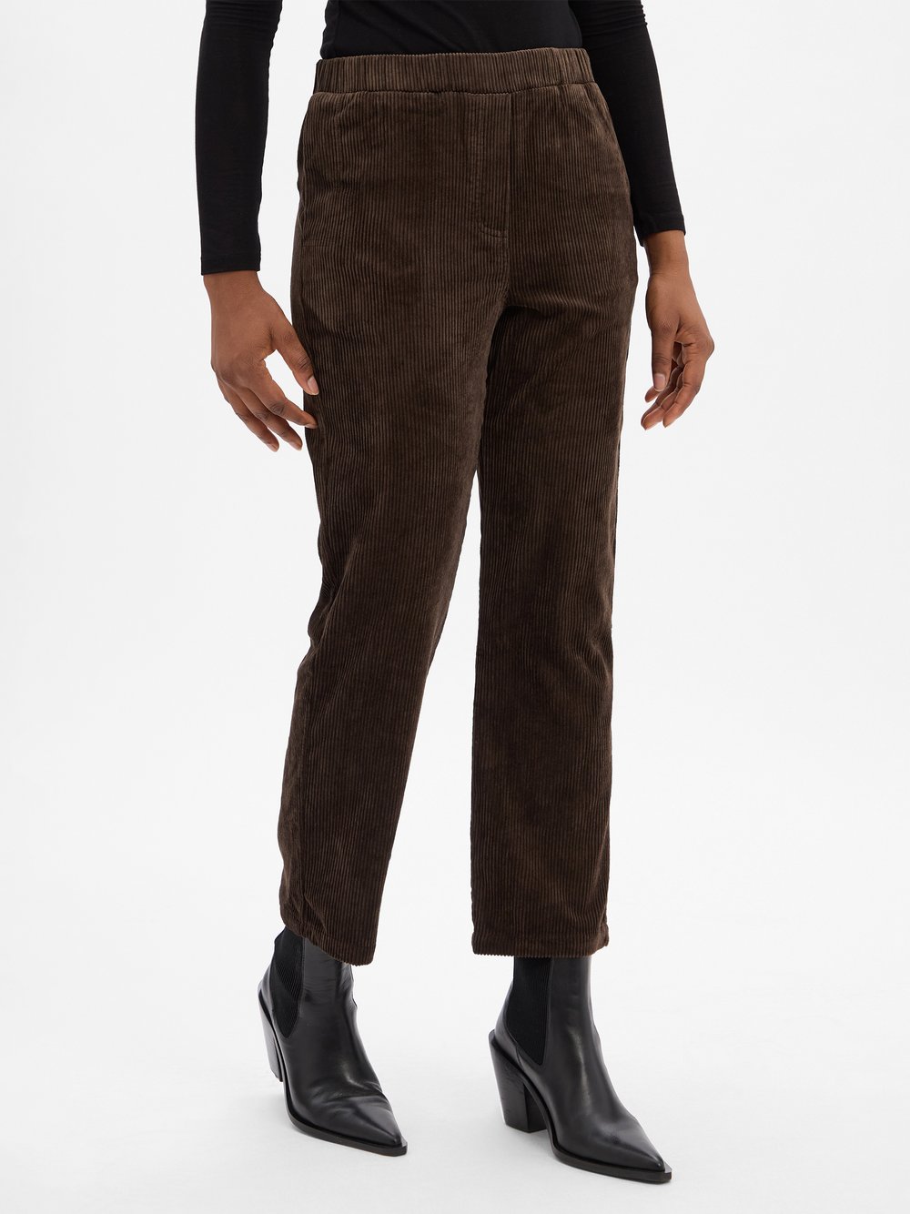 Marie Lund Cordhose Damen braun strukturiert, 34