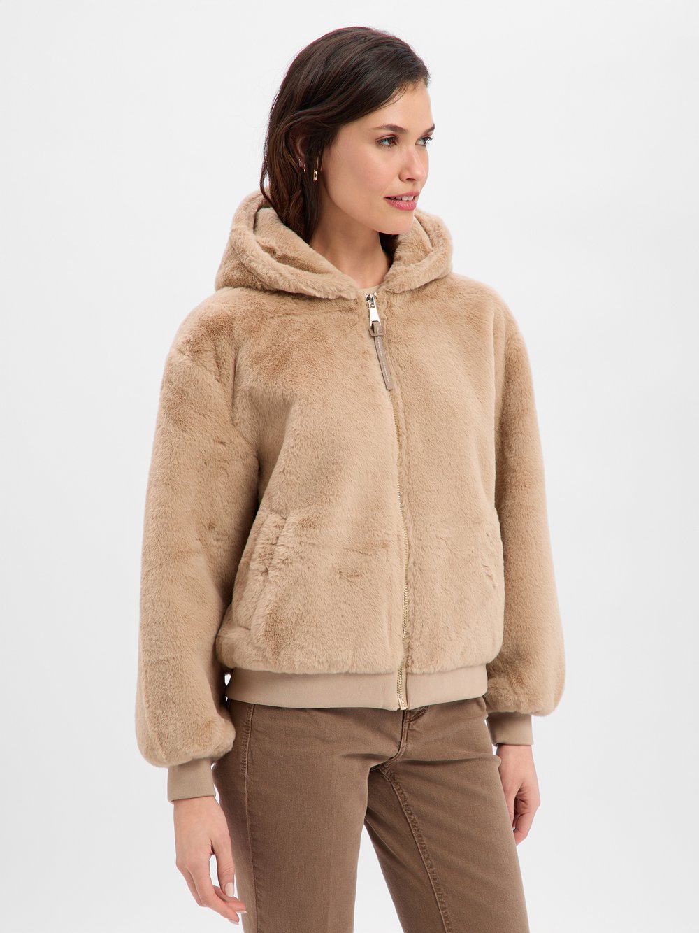 Nümph Teddyfelljacke Damen beige, 40