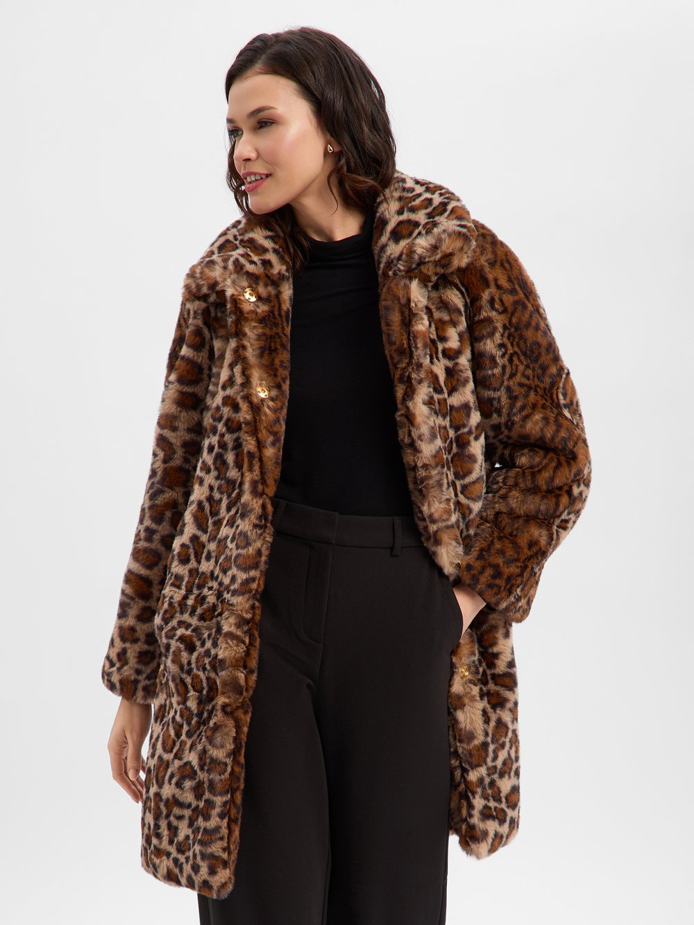 Nümph Kunstfelljacke Damen mehrfarbig gemustert, 42