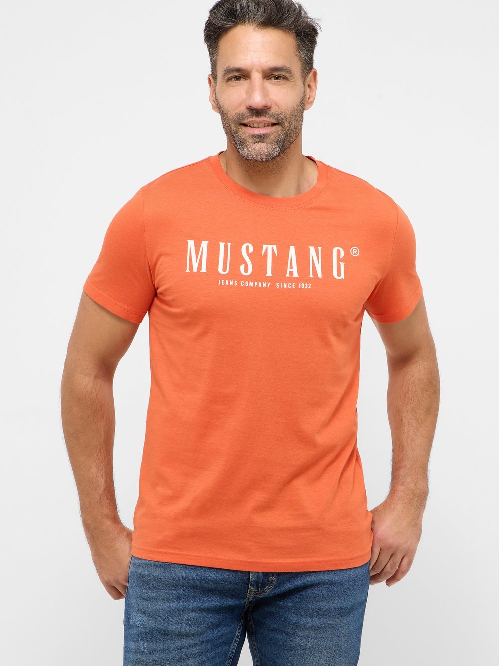 Mustang T-Shirt Herren Baumwolle orange, XXL