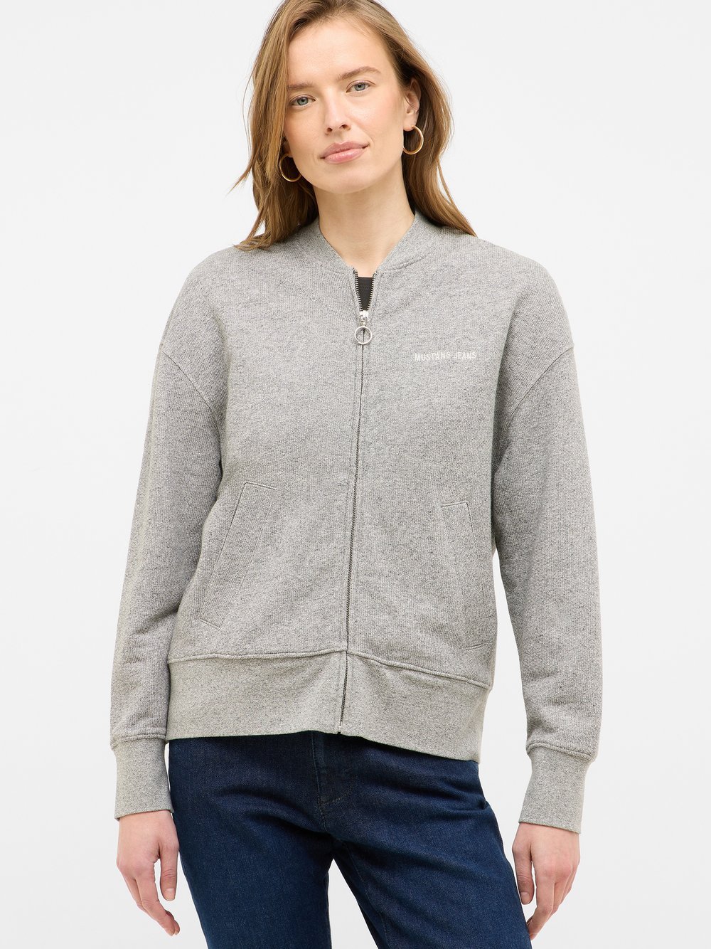 Mustang Sweatjacke Damen Baumwolle grau, XS