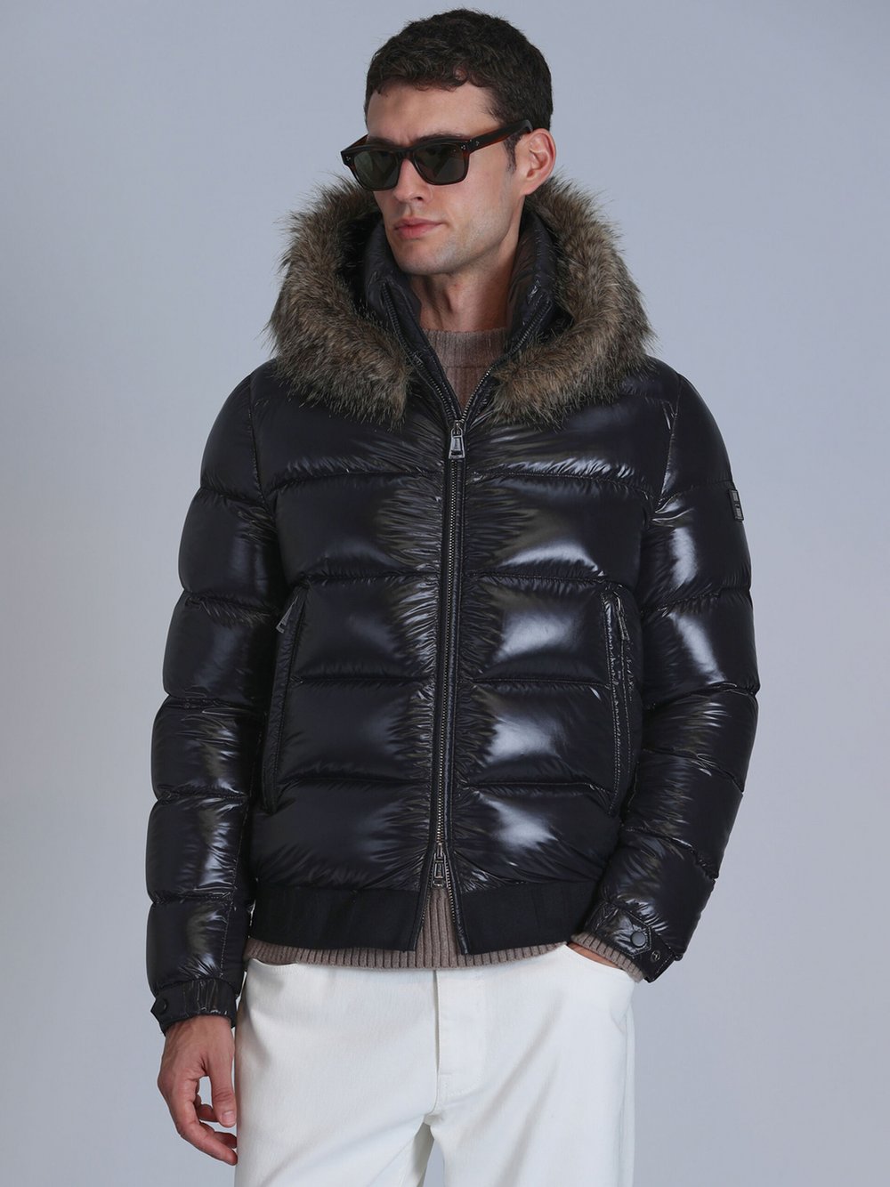 Lufian Jacke Herren Polyamid schwarz, 54