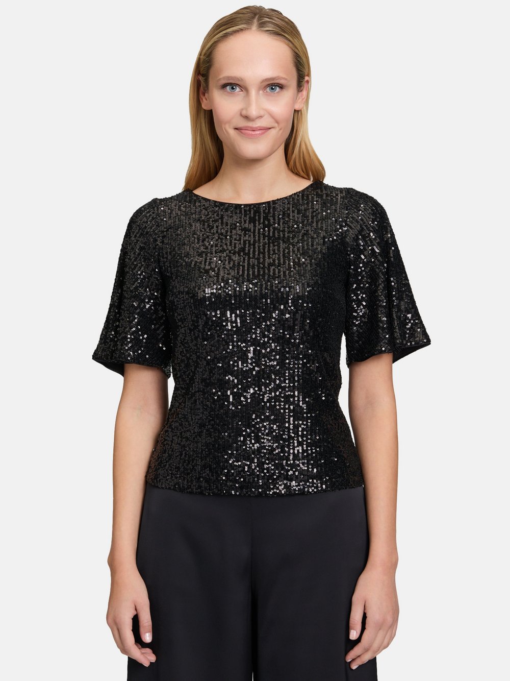 Vera Mont Pailletten-Bluse Damen schwarz, 36