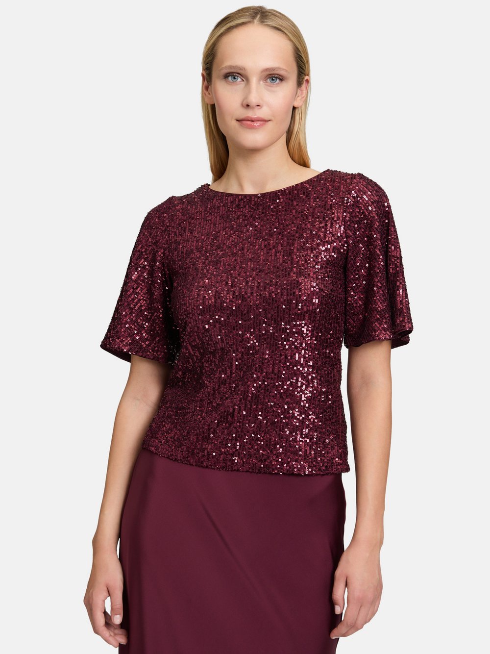 Vera Mont Pailletten-Bluse Damen rot, 40