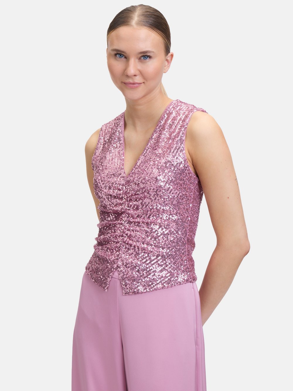 Vera Mont Pailletten-Top Damen rosa, 36