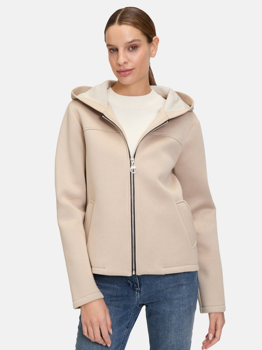 Amber & June Übergangsjacke Damen Viskose beige, 36