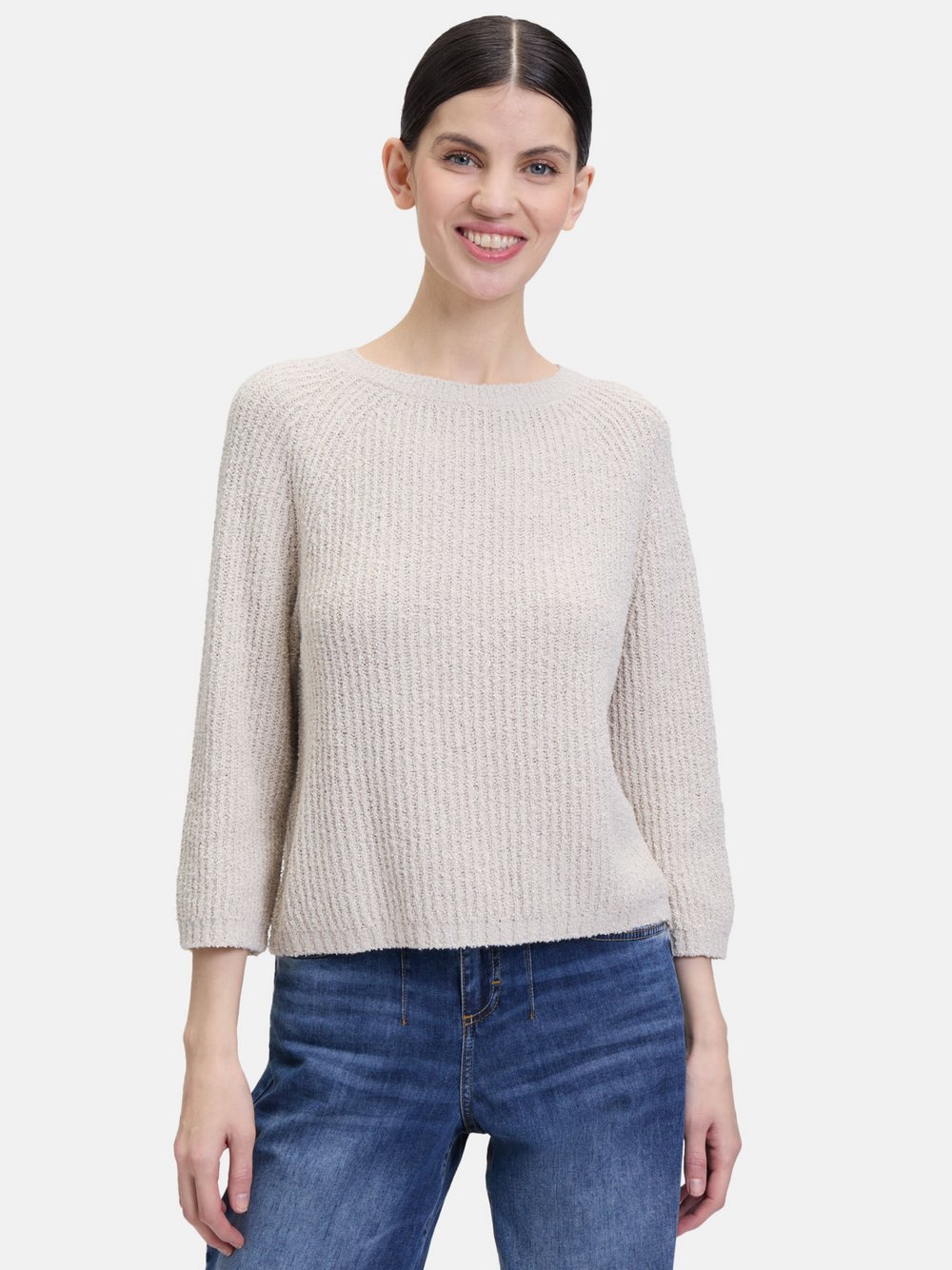 Cartoon Strickpullover Damen Baumwolle beige, 38