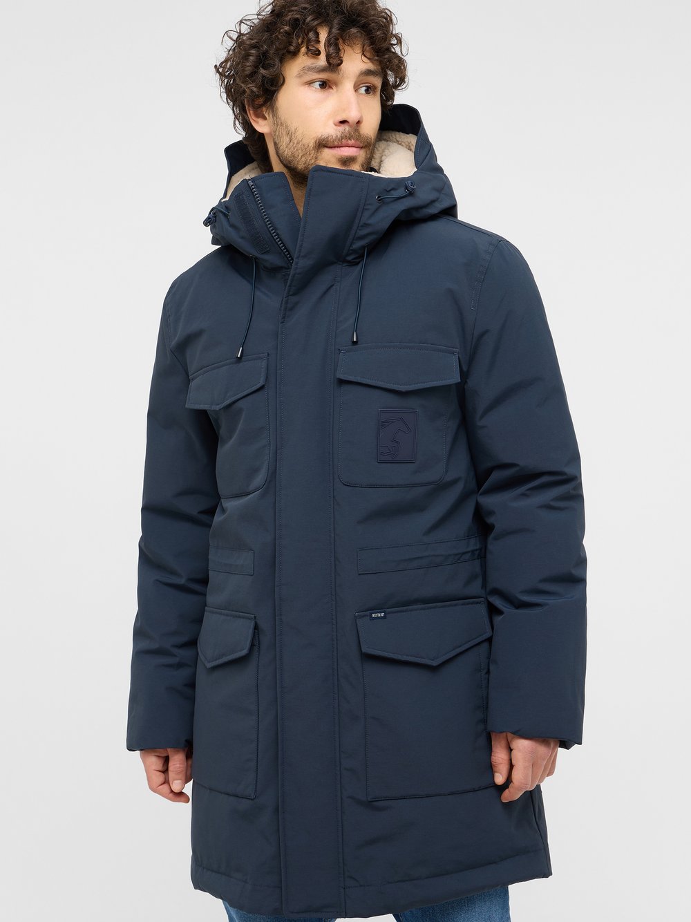 Mustang Parka Herren Baumwolle blau, XXXL