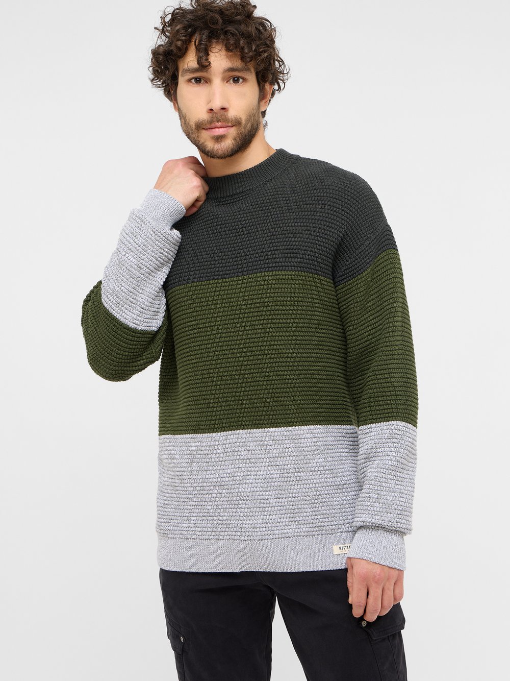 Mustang Strickpullover Herren Baumwolle mehrfarbig, M