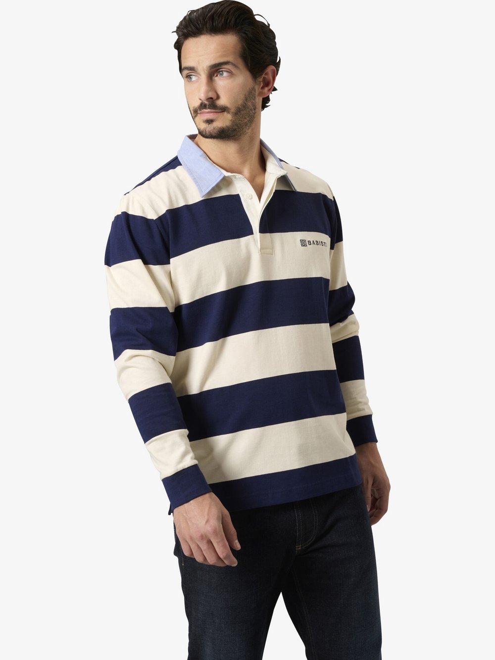 BABISTA Sweatshirt Herren Baumwolle weiß gestreift, XL