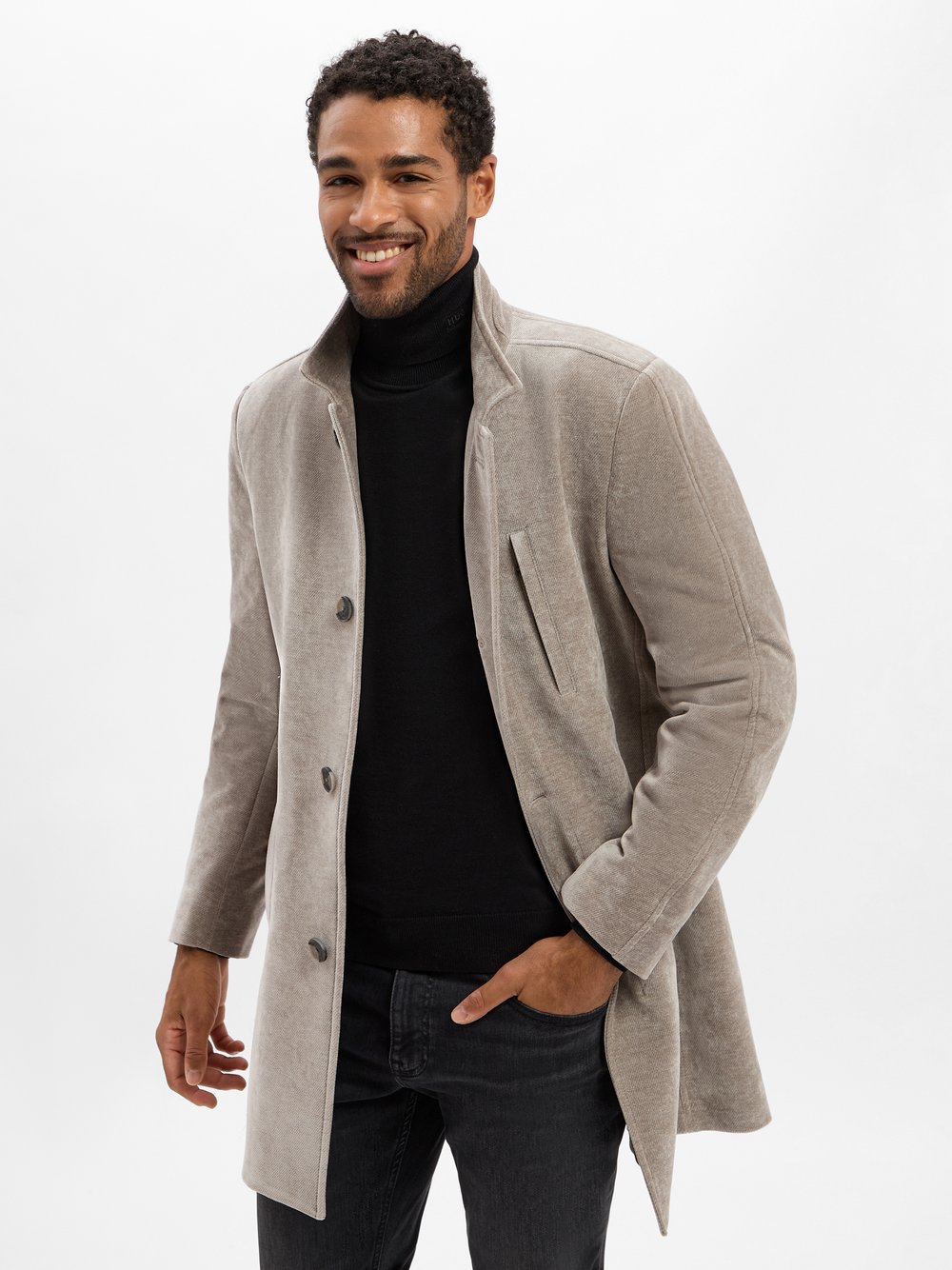 Finshley & Harding Mantel Herren beige meliert, 98