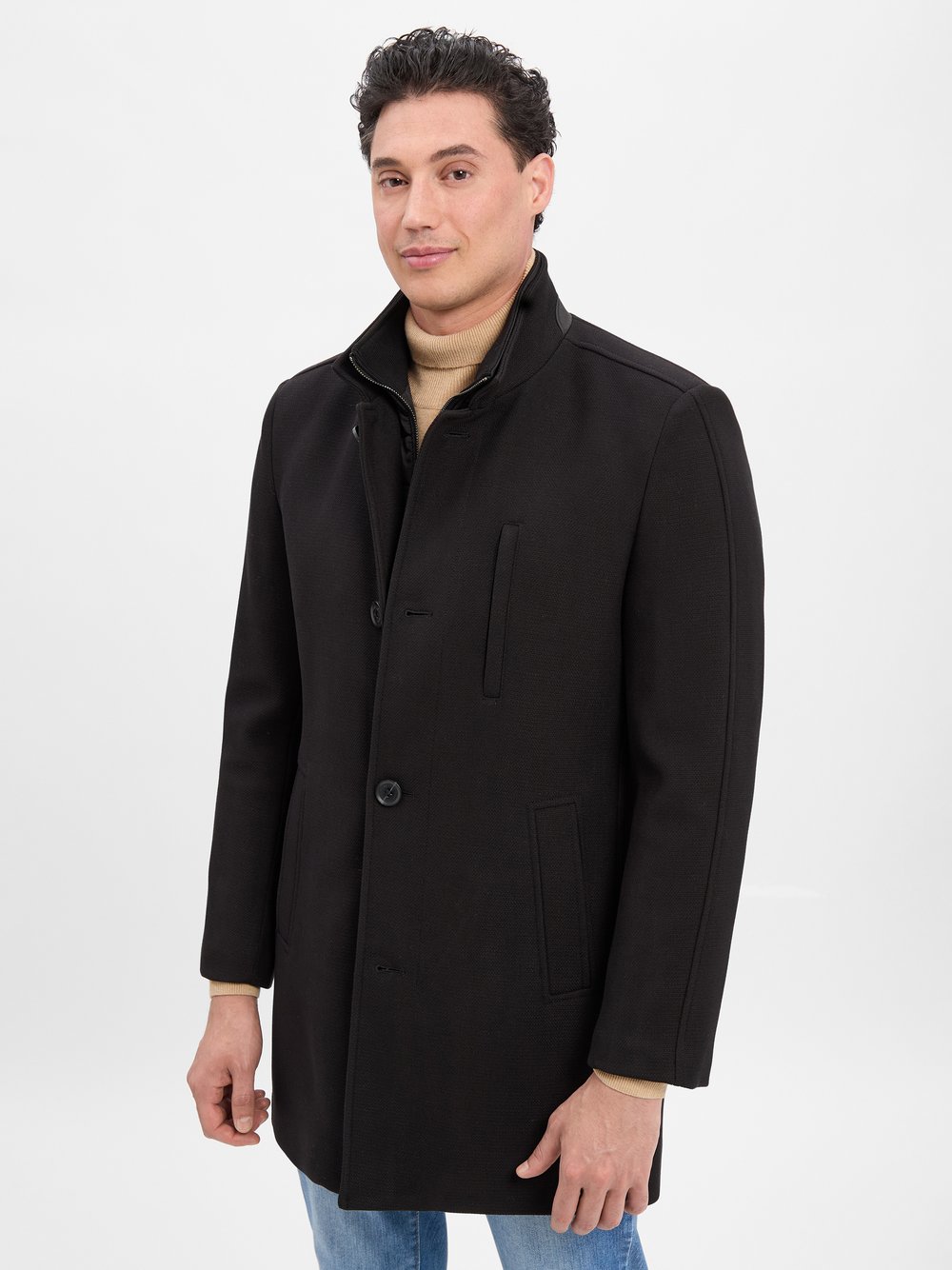 Finshley & Harding Mantel Herren schwarz, 46