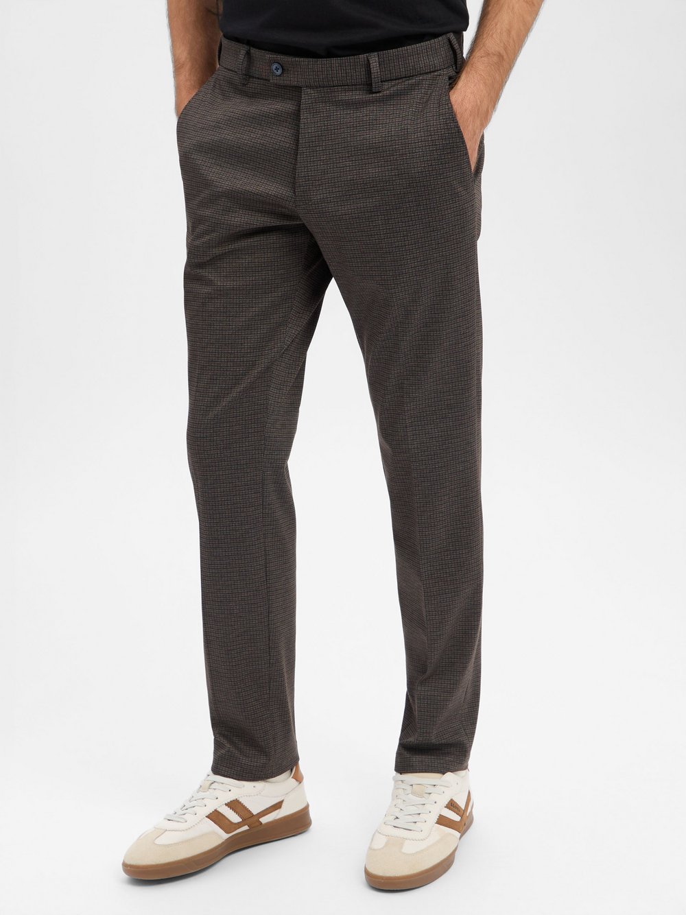 Finshley & Harding Baukasten-Hose Herren Modern Fit Baumwolle mehrfarbig kariert, 56