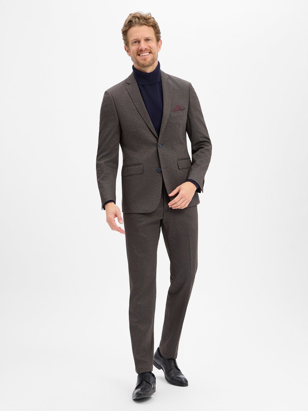 Finshley & Harding Baukasten-Anzug Herren Modern Fit mehrfarbig kariert, 25