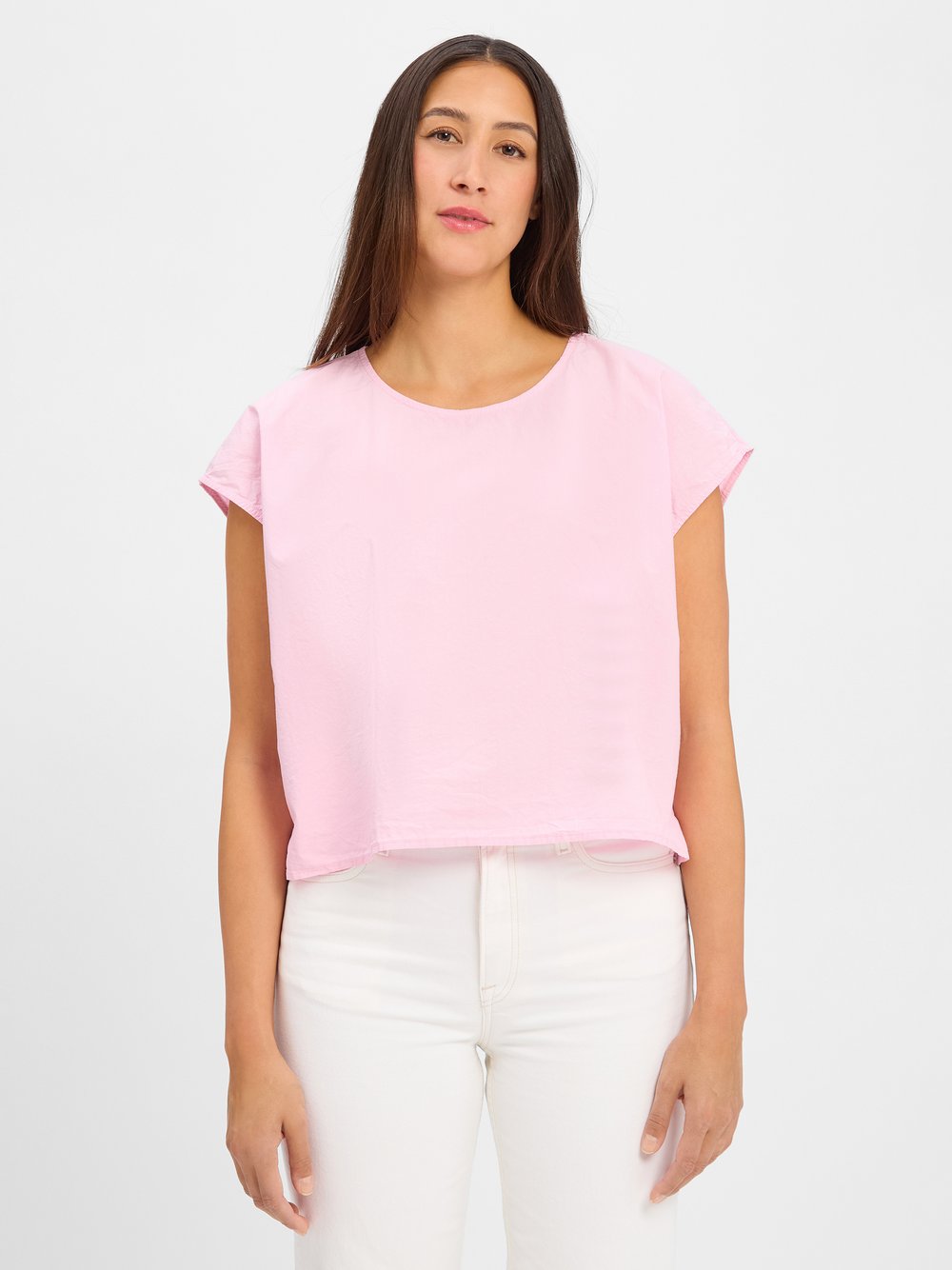 american vintage Blusenshirt Damen Baumwolle rosa, XS/S