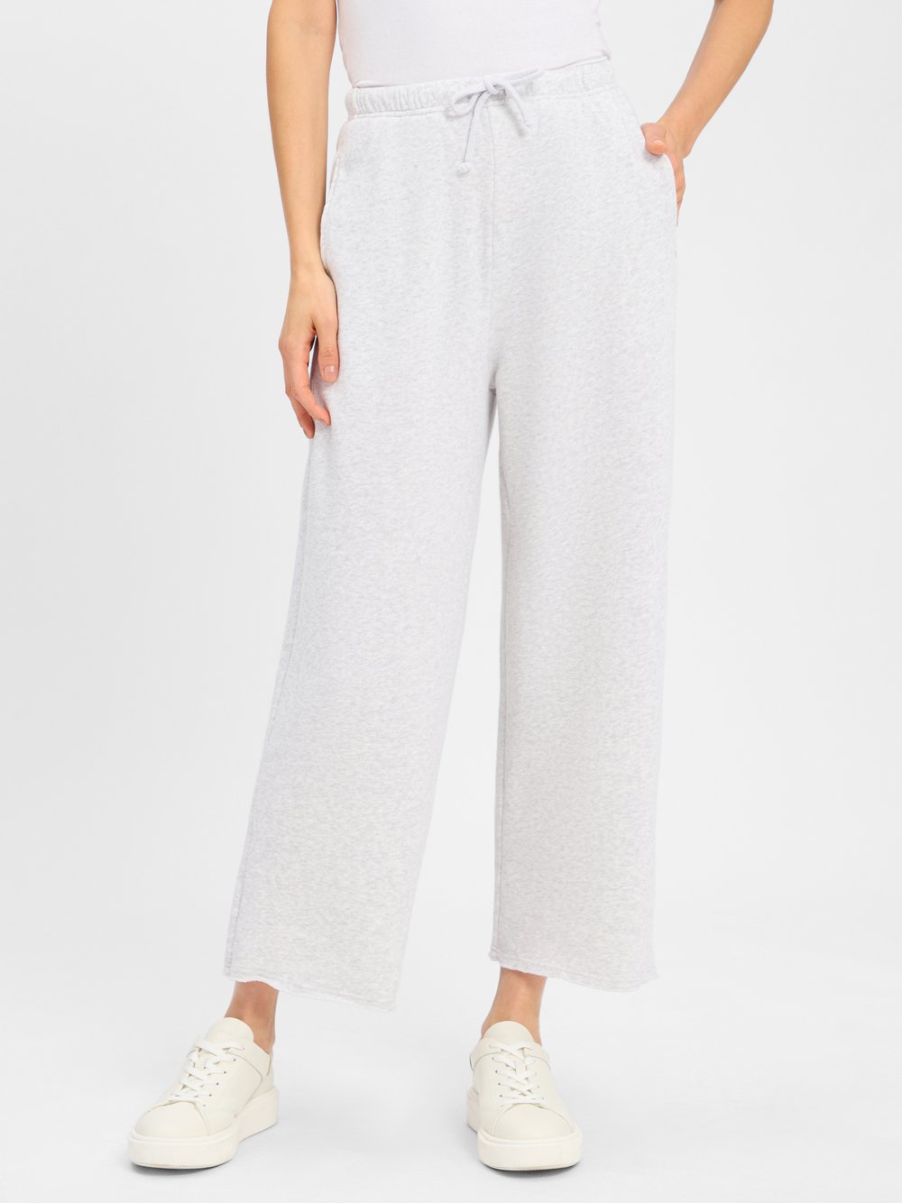 american vintage Jogginghose Damen Baumwolle grau meliert, L