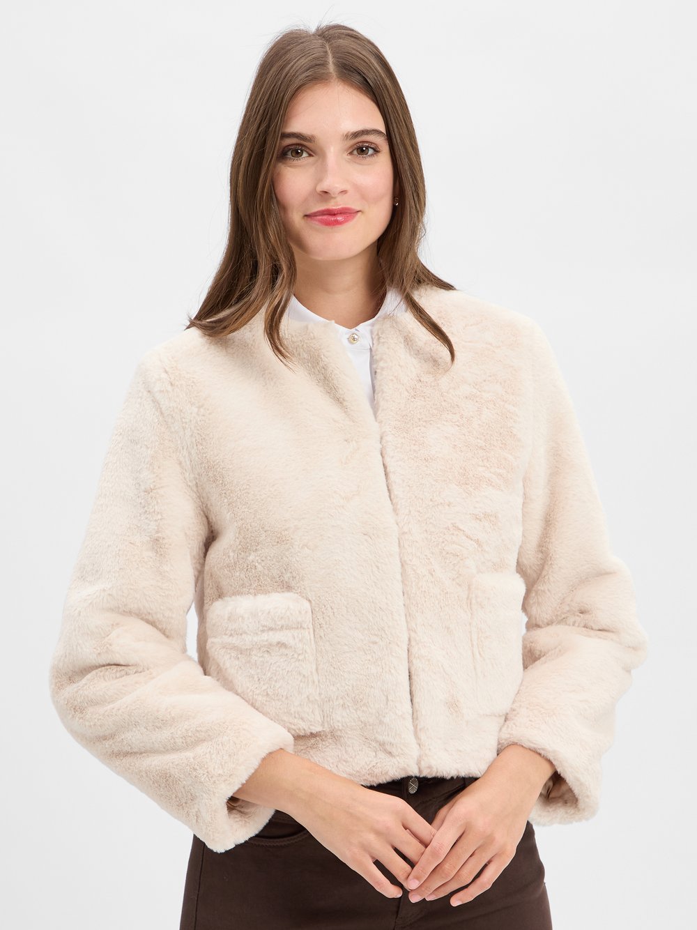 Marie Lund Kunstfelljacke Damen beige, 42