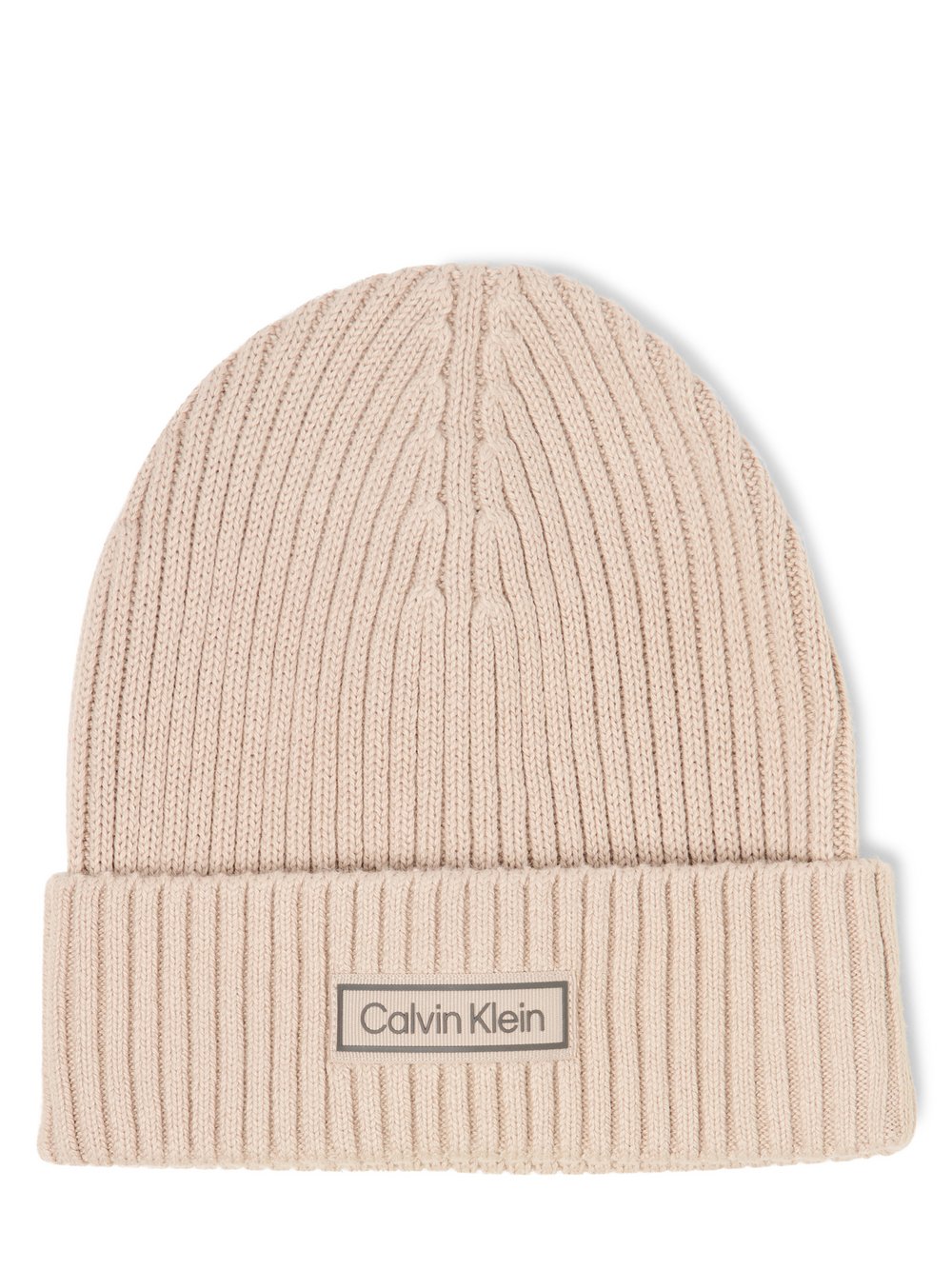 Calvin Klein Jeans Strickmütze mit Cashmere-Anteil Damen Baumwolle beige, ONE SIZE