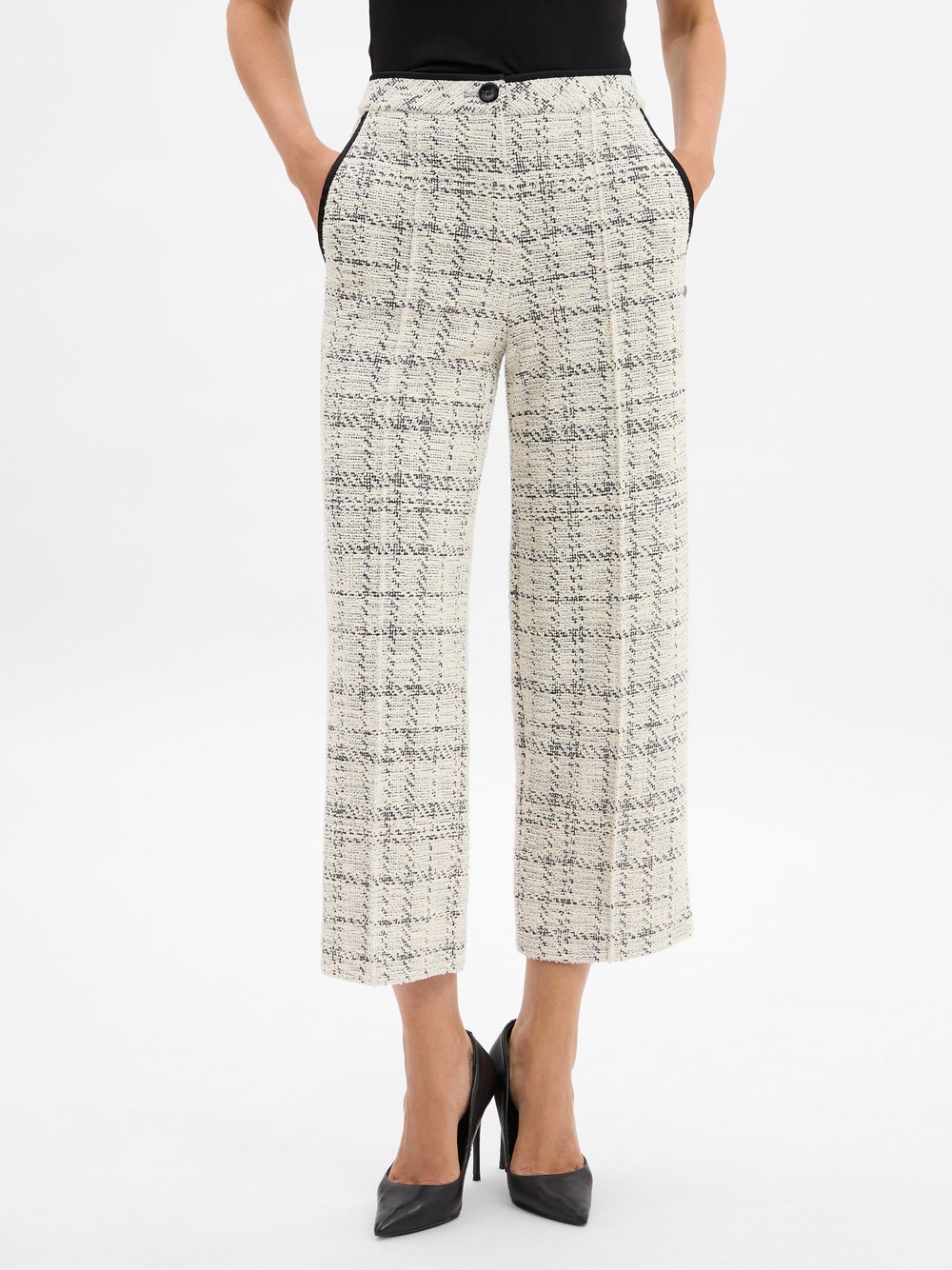 Marc Cain Baukasten-Stoffhose  Damen weiß meliert, 38