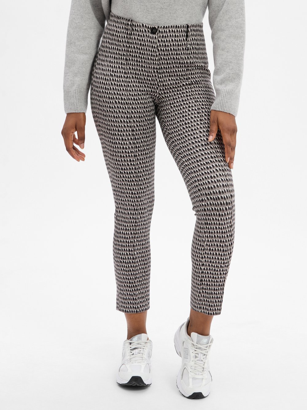 Thumbnail - Marc Cain Jersey-Röhrenhose Damen grau gemustert, 44
