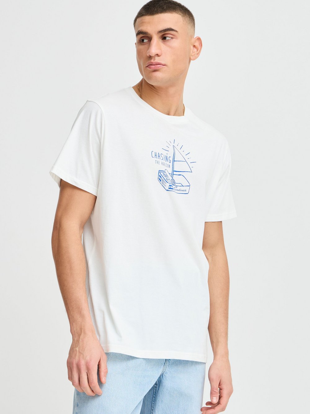 Solid T-Shirt Herren Baumwolle weiß bedruckt, XXL