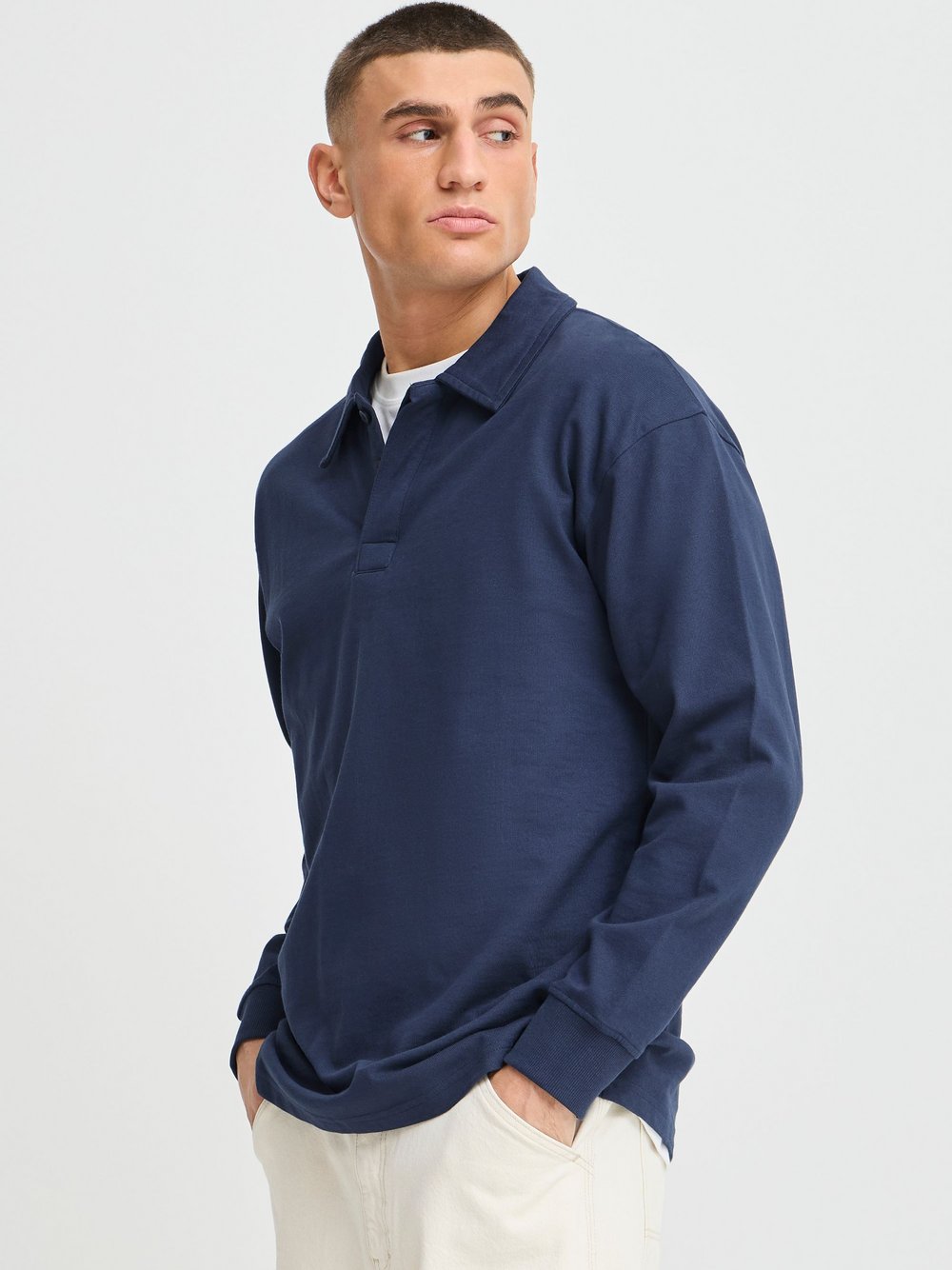 Thumbnail - Solid Sweatshirt Herren Baumwolle blau, L