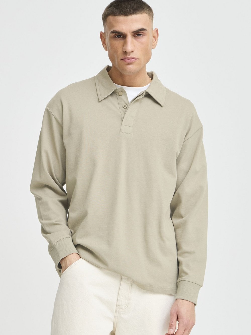 Thumbnail - Solid Sweatshirt Herren Baumwolle beige, XXL