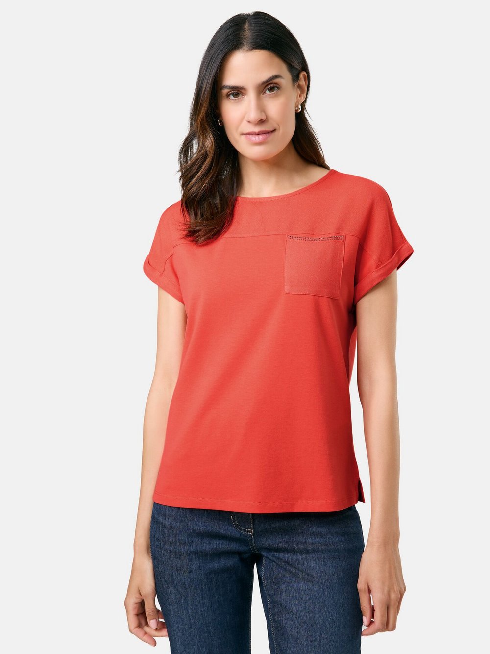 Gerry Weber Kurzarmshirt Damen Baumwolle orange, 38