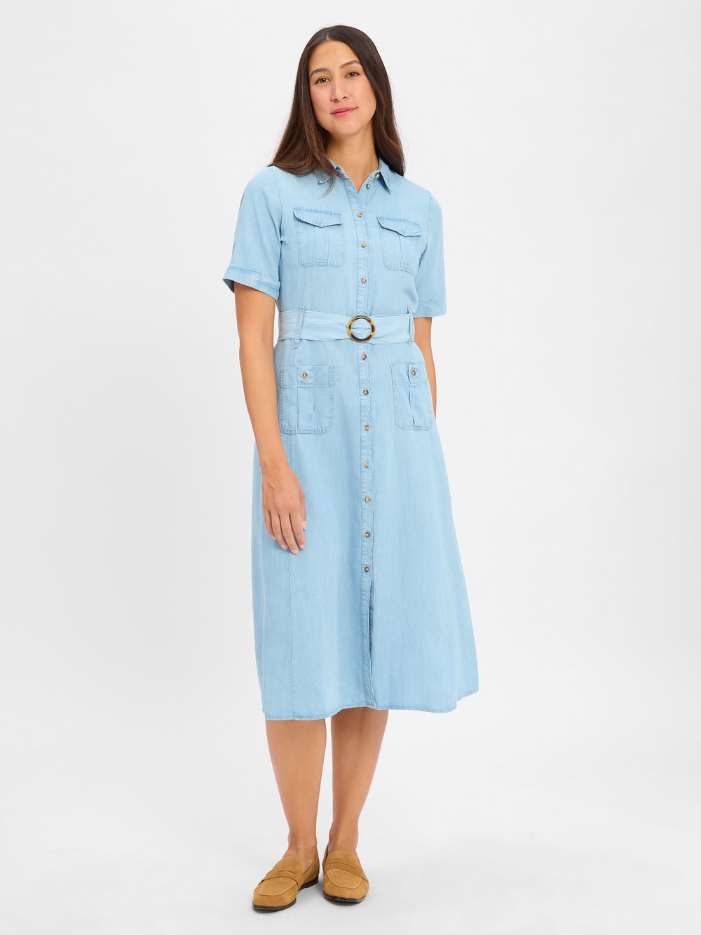 Marie Lund Blusenkleid Damen Lyocell blau, 42